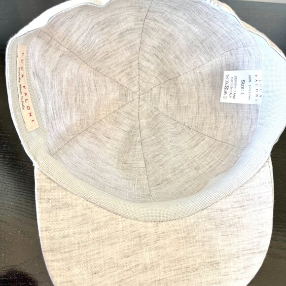 NWOT Luca Faloni Linen Baseball Hat Grey Size L - Picture 4 of 5